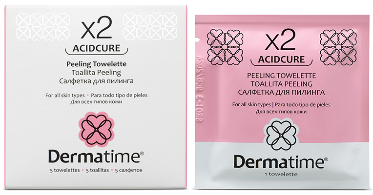Dermatime ACIDCURE X2 Peeling Towelette (Набор салфеток для пилинга), 5 шт