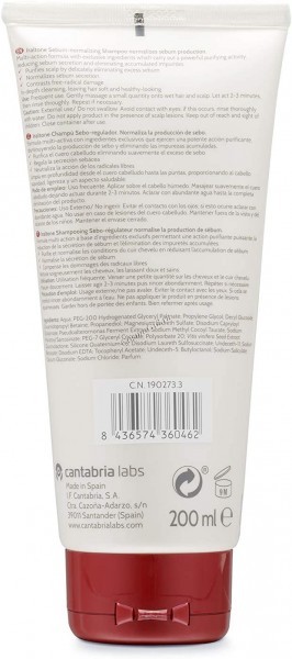 Cantabria IRALTONE Sebum-normalizing Shampoo Себорегулирующий шампунь, 200 мл