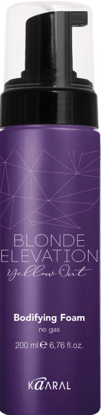 Kaaral Blonde Elevation Yellow Out Bodifying Foam (Мусс для объема с фиолетовыми пигментами), 200 мл