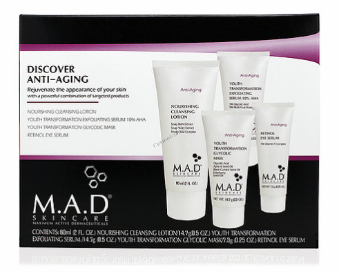 M.A.D Skincare Anti Aging Discover Kit (Дорожный набор препаратов для омоложения кожи), 4 шт