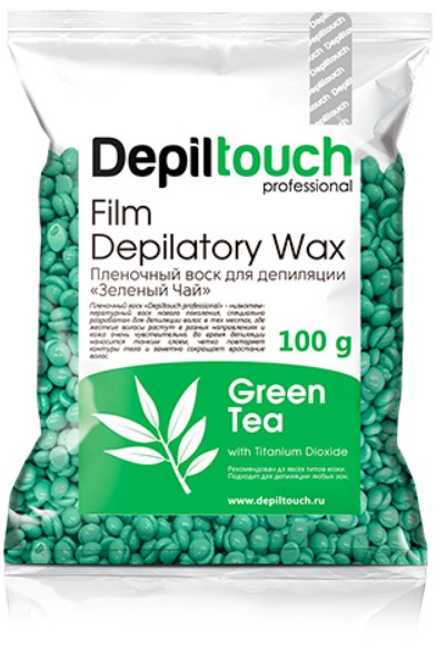 Depiltouch Professional Grean Tea Depilatory Wax (Натуральный пленочный воск с ароматом зелёного чая)