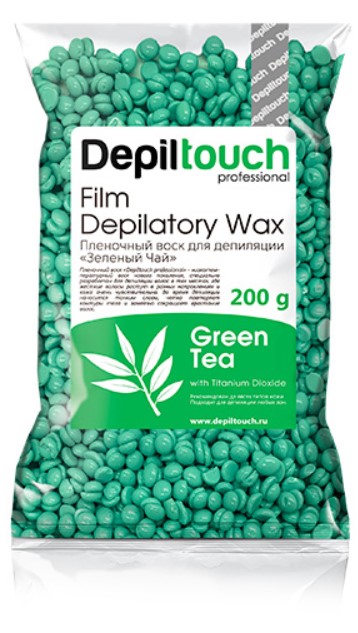 Depiltouch Professional Grean Tea Depilatory Wax (Натуральный пленочный воск с ароматом зелёного чая)