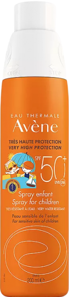 Avene Very High Protection Spray SPF50+ (Детский солнцезащитный спрей SPF 50+ для чувствительной кожи), 200 мл