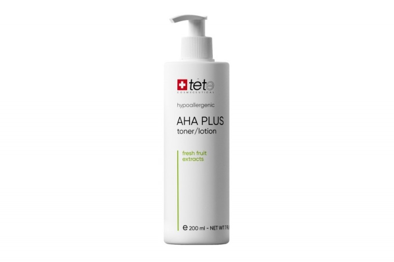 Tete Cosmeceutical AHA Plus Toner (Тонер с AHA кислотами и экстрактом мякоти фруктов), 200 мл.