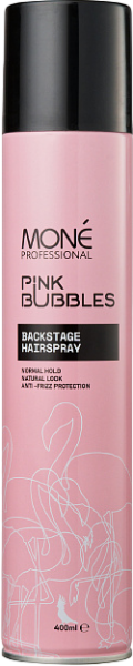 Mone Professional Pink Bubbles Backstage Hairspray (Лак для объема и укладки волос средней фиксации), 400 мл