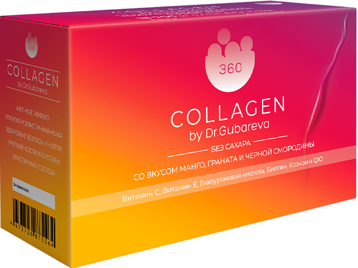 360 Collagen by Dr Gubareva Mix (Коллаген пищевой «Микс»), 21 шт x 20 гр