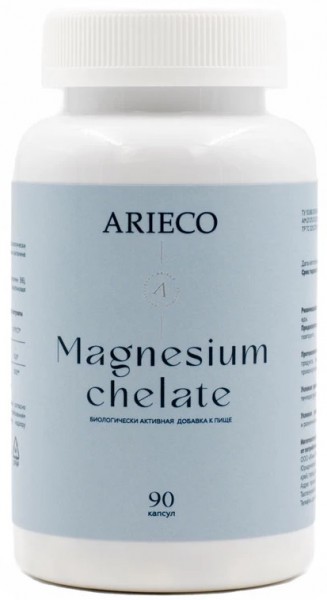 Arieco Magnesium Chelat (Капсулы Магний хелат с витамином В6), 90 капсул