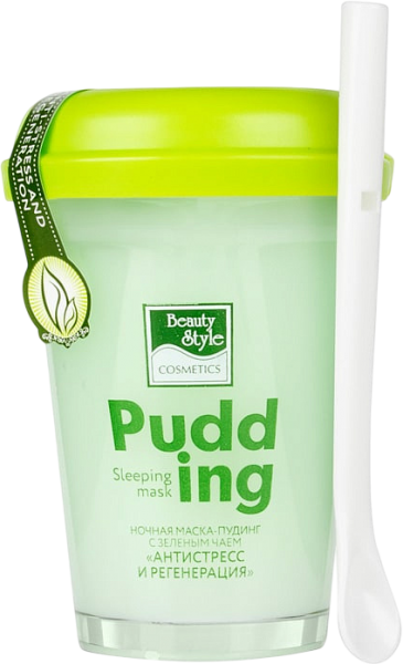 Beauty Style Pudding Sleeping Mask (Ночная маска для лица с зелёным чаем «антистресс и регенерация»), 100 гр