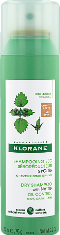 Klorane Shampoo (Сухой шампунь тонированный с экстрактом крапивы для жирных волос), 150 мл