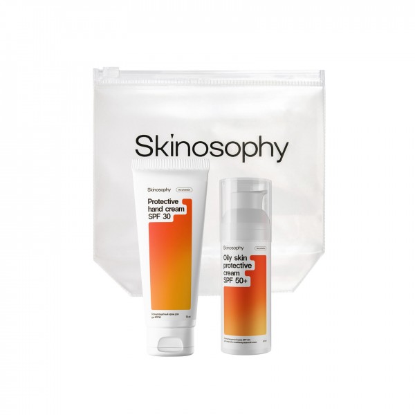Набор "Suncare" (Солнцезащитный крем SPF50+ для жирной и комбинированной кожи, 50 мл + Солнцезащитный крем для рук SPF30+, 75 мл)