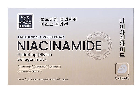 Hydrating Jellyfish Collagen (Тканевая маска с ниацинамидом ивитамином С), 40мл * 5 шт