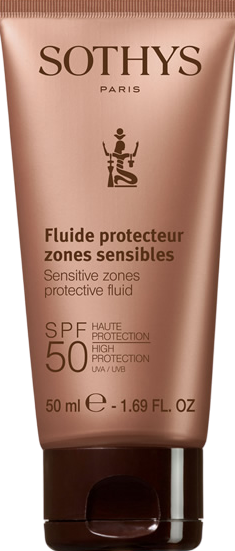 Sothys Sensitive Zones Protective Fluid SPF50 High Protection UVA/UVB (Флюид с SPF50 для лица и чувствительных зон тела), 50 мл