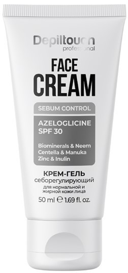 Depiltouch Professional Azeloglicine SPF 30 Sebum Control Face Cream (Крем-гель себорегулирующий для нормальной и жирной кожи лица), 50 мл