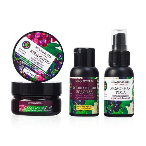 Spaquatoria Blackcurrant and Red Grapes Mini Kit (Набор мини продуктов Черная смородина и красный виноград), 2шт*50 мл, 2шт*60мл