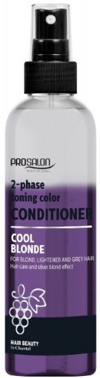 Prosalon Cool Blonde Toning Color 2-Phase Conditioner (Двухфазный тонирующий кондиционер для светлых, осветлённых и седых волос), 200 мл