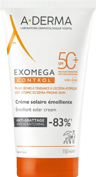 Exomega Control (Смягчающий солнцезащитный крем-эмолент для лица и тела SPF50+), 150 мл