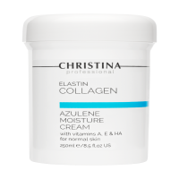 Christina Elastin Collagen Azulene Moisture Cream with Vitamins A, E & HA for normal skin (Увлажняющий азуленовый крем с коллагеном и эластином для нормальной кожи)