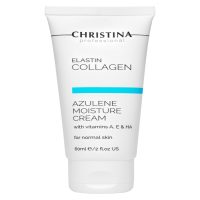 Christina Elastin Collagen Azulene Moisture Cream with Vitamins A, E & HA for normal skin (Увлажняющий азуленовый крем с коллагеном и эластином для нормальной кожи)