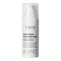 M.Aklive Sunscreen SPF50 for face for dry, Normal & Sensitive skin (Солнцезащитный крем SPF50 для сухой, нормальной и чувствительной кожи лица)