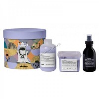 Davines Love Smoothing Gift Kit (Шампунь для разглаживания завитка 250 мл, кондиционер для разглаживания завитка 250 мл, многофункциональное молочко 135 мл), 3 средства