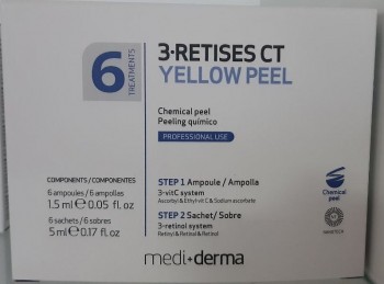 Mediderma 3-Retises CT Yellow peel (Пилинг желтый с системой 3-ретинол), 6 амп по 1,5 мл и 6 саше по 5 мл