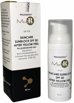 Mezoretin Sunblock SPF 30 After Yellow Peel (Защита и восстановление от солнца после пилинга), 50 мл