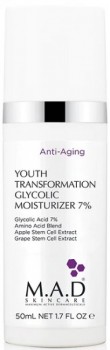 M.A.D Skincare Anti-Aging Youth Transformation Glycolic Moisturizer 7% (Омолаживающий увлажняющий крем с гликолевой кислотой), 50 гр