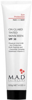 M.A.D Skincare Solar Protection On Guard Tinted Skinscreen (Защитный маскирующий крем для лица и тела SPF 30), 120 гр
