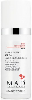 M.A.D Skincare Solar Protection Hyper Sheer SPF 50 Daily Moisturizer (Увлажняющий крем-основа под макияж с защитой SPF 50), 50 гр