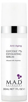 M.A.D Skincare Anti-Aging Glycolic 7% Exfoliating Serum (Отшелушивающая сыворотка с 7% гликолевой кислотой), 30 гр