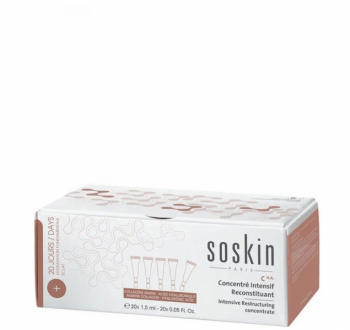 Soskin Intensive Restructuring Concentrate Collagen / Hyaluronic (Интенсивный восстанавливающий концентрат), 20 ампул по 1,5 мл