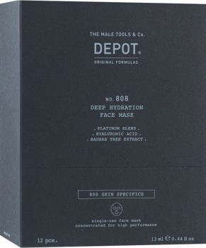 Depot 808 Deep Hydration Face Mask (Глубоко питательная маска для лица), 12 шт.