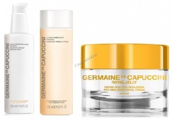 Germaine de Capuccini Royal Jelly Extreme Cream Cleankit (Набор Экстрим крем 50 мл+ Options молочко 50 мл +лосьон 50 мл +повязка)