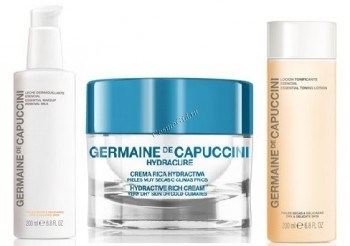 Germaine de Capuccini HydraCure Rich Cream  Cleankit (Набор Крем д/очень сухой кожи +Молочко +лосьон + повязка)