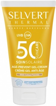 Selvert Thermal Sun Care Age-Prevent Gel Cream with Colour SPF 50 (Солнцезащитный крем-гель, предотвращающий старение, с матирующим пигментом SPF 50), 50 мл