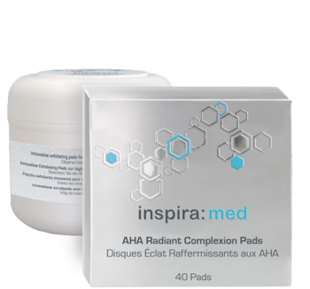 Inspira AHA Radiant Complexion Pads (Диски-спонжи с AHA-кислотами для обновления и сияния кожи), 40 шт