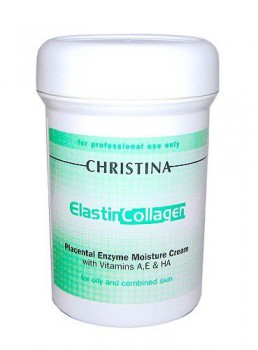 Christina / Elastin Collagen Placental Enzyme Moisture Cream (Увлажняющий крем с плацентой,энзимами, коллагеном и эластином для жирной и комбинированной кожи), 250 мл.