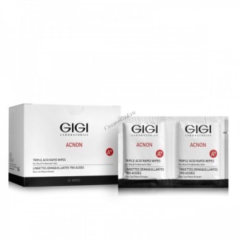 GIGI Acnon Triple acid rapid wipes (Влажные очищающие салфетки)