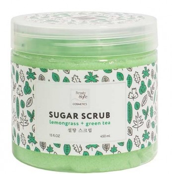 Beauty Style Sugar Scrub Lemongrass + Green Tea (Сахарный скраб «Лемонграсс и зеленый чай» для рук, ног и тела), 450 мл