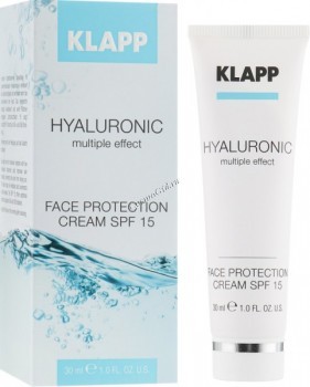 Klapp Hyaluronic Face Protection Cream SPF15 (Солнцезащитный крем для лица SPF15), 30 мл