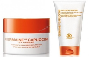 Germaine de Capuccini Golden Caresse Golden Caresse Coral B.Bag Cr.SPF30+Icy Pl.Tub 50ml (Набор Крем SPF30 +крем после загара 50 мл+косметичка)