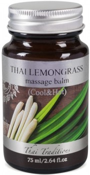 Thai Traditions Thai Lemongrass Massage Balm (Тайский охлаждающе-разогревающий массажный бальзам Лемонграсс), 75 мл