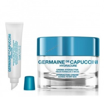 Germaine de Capuccini HydraCure (Набор: увлажняющий бальзам для губ SPF20 и крем для сухой и нормальной кожи), 2 средства