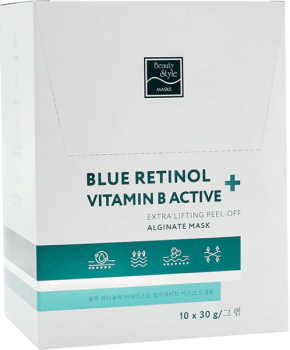 Beauty Style Blue Retinol + Vitamin B Active Mask (Альгинатная лифтинг-маска), 10 шт x 30 гр