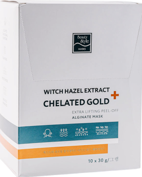 Beauty Stylе Witch Hazel Extract + Chelated Gold Mask (Альгинатная лифтинг-маска), 10 шт x 30 гр