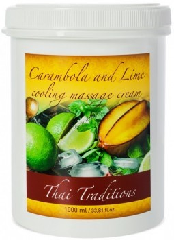 Thai Traditions Carambola and Lime Cooling Massage Cream (Массажный крем охлаждающий Карамбола и Лайм), 1000 мл