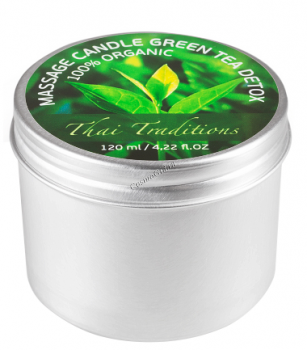Thai Traditions Massage Candle Green Tea (Массажная свеча Зеленый Чай Детокс), 120 мл