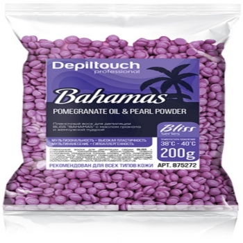 Depiltouch Professional Bliss Bahamas Wax (Полимерный пленочный воск Bahamas Bliss с маслом граната и жемчужной пудрой)