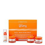 Christina / Forever Young Face, Neck & Decollete Kit (Набор препаратов для ухода за кожей лица, шеи и декольте), 4 препарата.