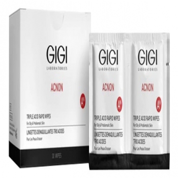 GIGI Acnon Triple acid rapid wipes (Влажные очищающие салфетки)